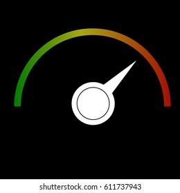 vector gauge speedmeter green to red icon