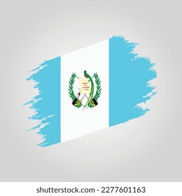 Vector Gautemala flag Brush stroke with grunge background template