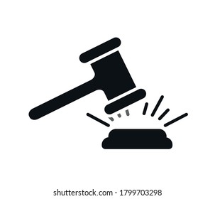 Vector gavel isolated icon. law and justice concept.
