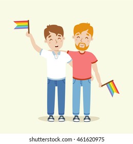 vector gay couple illustration