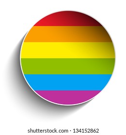 Vector - Gay Flag Circle Striped Sticker