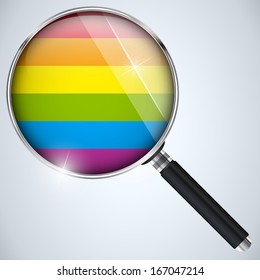 Vector - Gay Flag Circle Striped Button