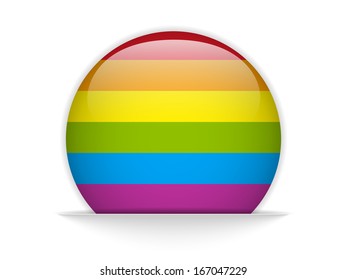 Vector - Gay Flag Circle Striped Button