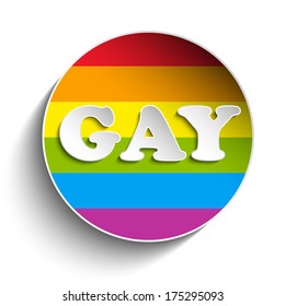 Vector - Gay Flag Circle Striped Sticker