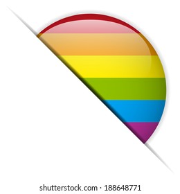 Vector - Gay Flag Circle Striped Button