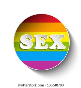 Vector - Gay Flag Circle Striped Sticker