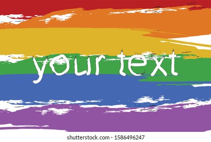 Vector gay flag in grunge style