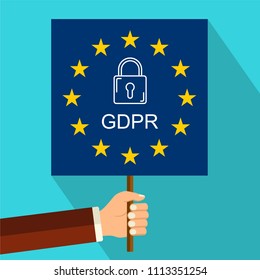 Vector GDPR - general data protection regulation flat style pattern. Web privacy in EU background. Internet security concept. 