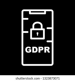 Vector GDPR Mobile Security Lock Icon
