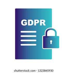 Vector GDPR Security Document Icon
