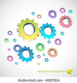 Vector gear background. Abstract illustration.