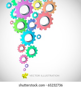 Vector gear background. Abstract illustration.