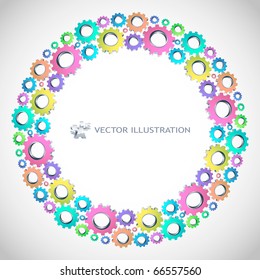 Vector gear background. Abstract illustration.