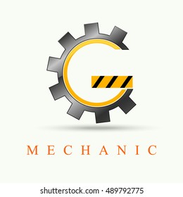 Vector of gear and build logo symbol or icon