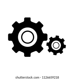 vector gear cogs. wheel symbol, machine engine element - progress sign