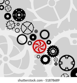 Vector gear and cogwheel set
