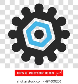 Vector Gear EPS vector icon. Illustration style is flat iconic bicolor blue and gray symbol on a transparent background.
