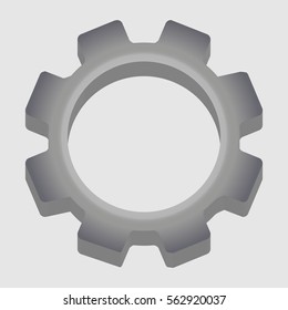 vector gear icon, 3d cogwheel