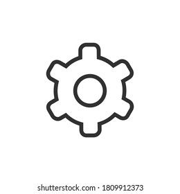 Icono del engranaje del vector. CogWheel, ruedas de cog, industria. icono de línea para sitios web, diseño web, aplicación móvil, infografías. Ilustración vectorial de material aislada en fondo blanco.