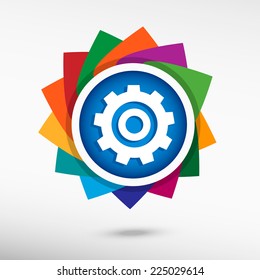 Vector gear icon. Flat design style 
