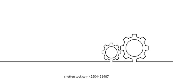 Icono de engranaje de Vector One Line Art
