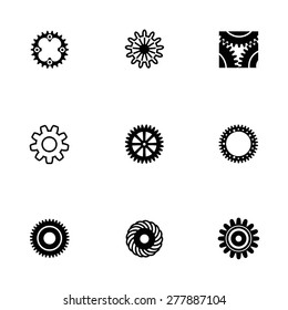 Vector Gear icon set on white background