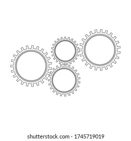 Vector gear icon. Gear wheels. Outline flat style