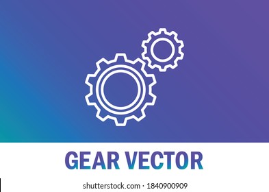 Vector of gear icon with. Isolated with gradient background. For designer.