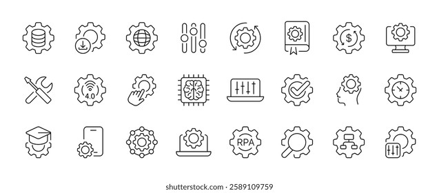 Vector gear icons for automation and technology concepts.