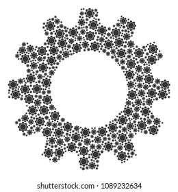 Vector gear icons are grouped into gear figure. Service design concept constructed of gear elements.