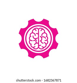 Vector Gear Logo Icon Design Template, brain.