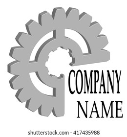 vector gear logo icon on white background