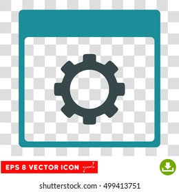 Vector Gear Options Calendar Page EPS vector icon. Illustration style is flat iconic bicolor soft blue symbol on a transparent background.