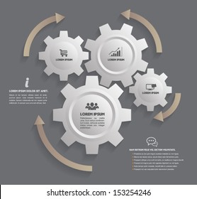 Vector gear relationship  for business concepts / can use for info-graphic / advertising printing / website / modern template / education template / business brochure /  system diagram 