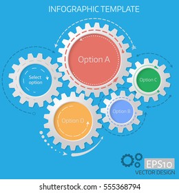 Vector gear relationship for business concepts.  Can be used for info-graphic, advertising printing,  website,  modern template, education template, business brochure  or system diagram