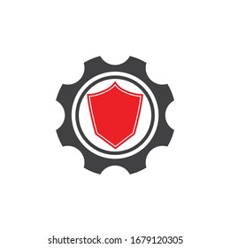 Vector Gear shield Logo Icon Design Template