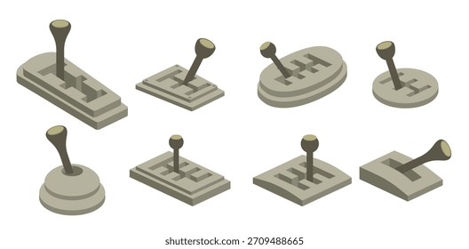 vector gear shift icons illustration