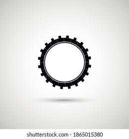 Vector gear. Simple flat symbol.Perfect Black pictogram illustration on white background.