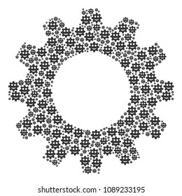 Vector gear smile smiley icons are organized into gear illustration. Industrial design concept constructed from gear smile smiley icons.