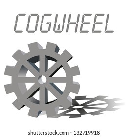 vector gear. Steel cogwheel with shadow. isolated. Industrial icon