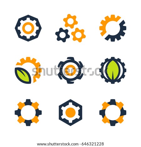 Vector Gear Wheel Icons Logo Design Stock Vector (Royalty Free