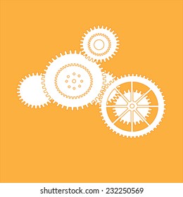 vector of gear wheels on white background