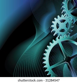 Vector gears background with copy space