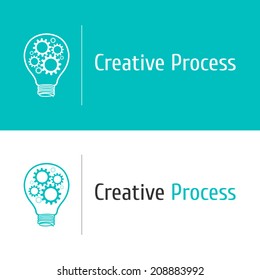 Vector gears bulb logo design template concept