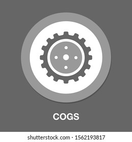 Vector Gears - Cogs Icon - Settings Symbol, Industrial Element Isolated