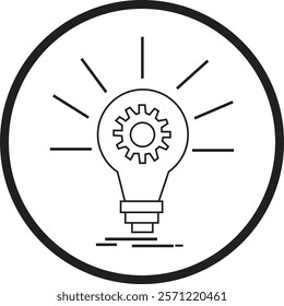 vector gears icon set settings light bulb.