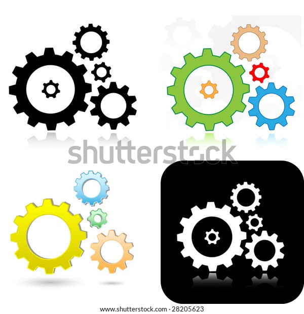 Vector Gears Icons Stock Vector (Royalty Free) 28205623