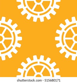 Vector gears icons seamless patterns machine wheel mechanism machinery mechanical, technology technical sign