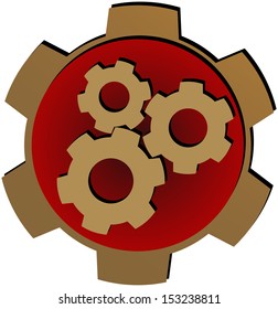 Vector Gears Isolated on white back