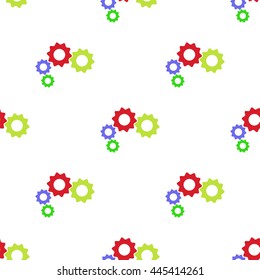 Vector Gears Isolated on White Background. Seamless Gears Pattern